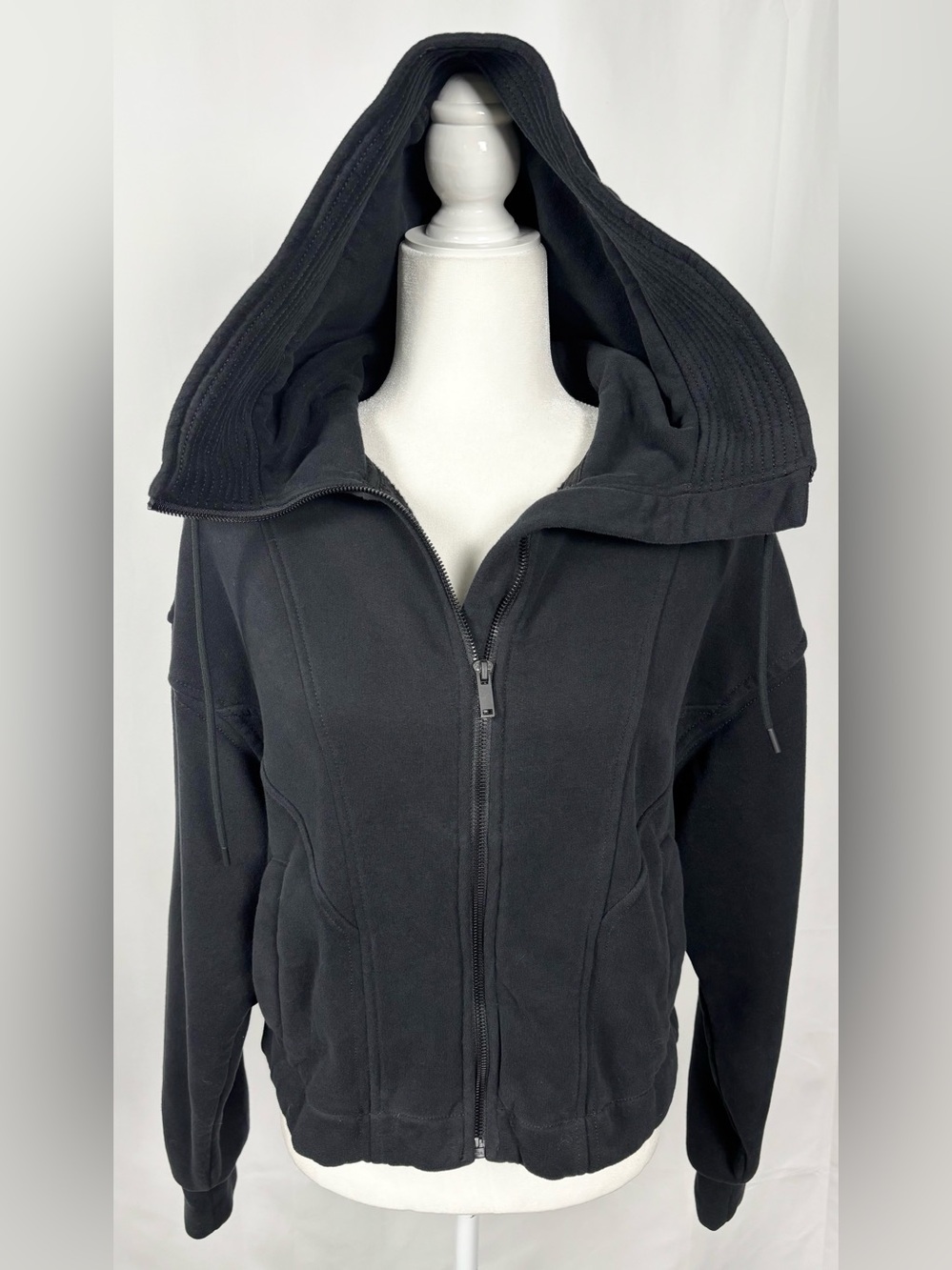 Spanx Cotton Fleece Lined Boost Up Hoodie in Very Black - Picture 2 of 9